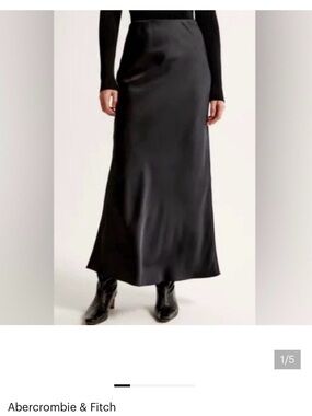 Abercrombie & Fitch Black Satin Bias Maxi Skirt